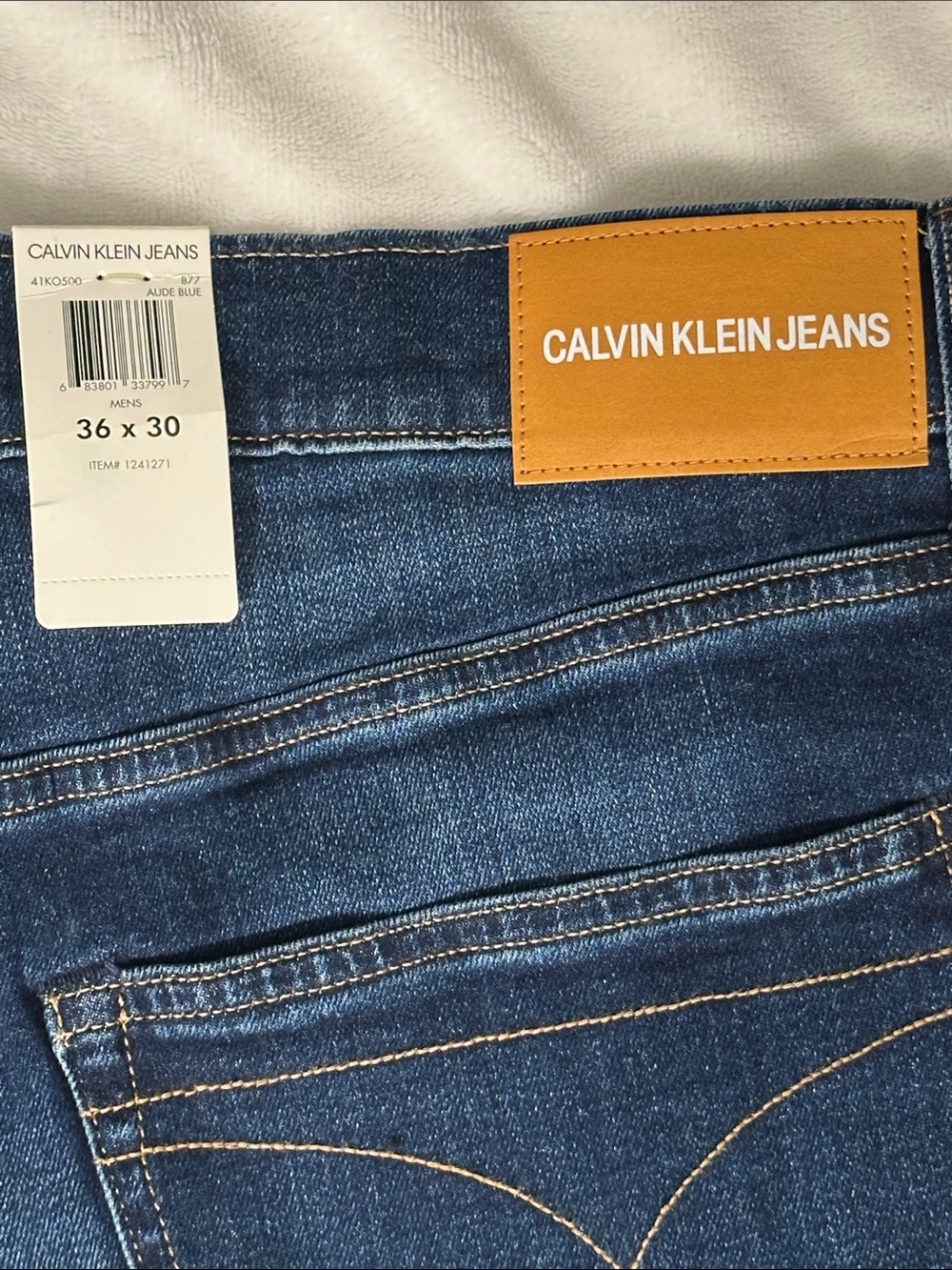 Calvin Klein Dark Blue Straight Leg Jeans - Picture 5 of 5